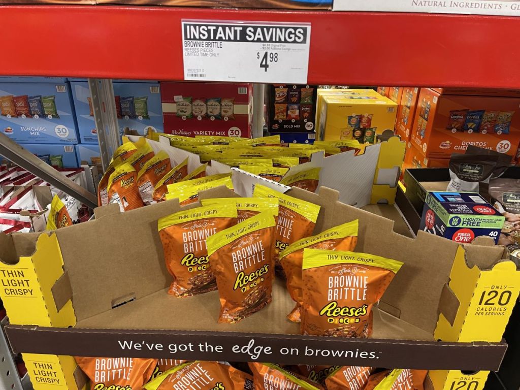 display of brownie brittle at Sam's Club