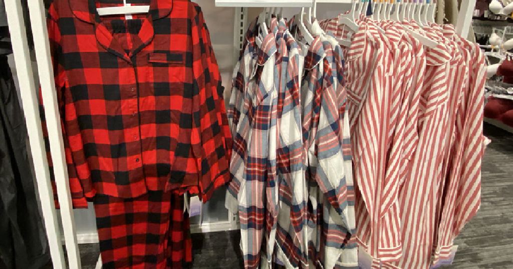 plaid and striped pajama sets 