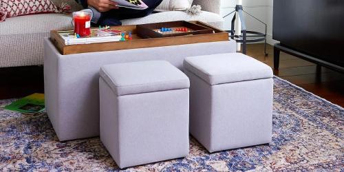 Storage Bench & Ottoman 3-Piece Set Only $80 Shipped at Bed Bath & Beyond (Regularly $200)