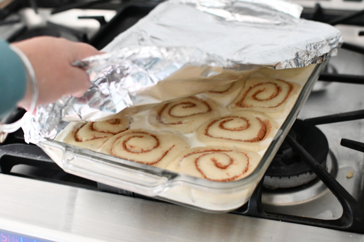 using the rhodes cinnamon rolls hack to make gooey rolls