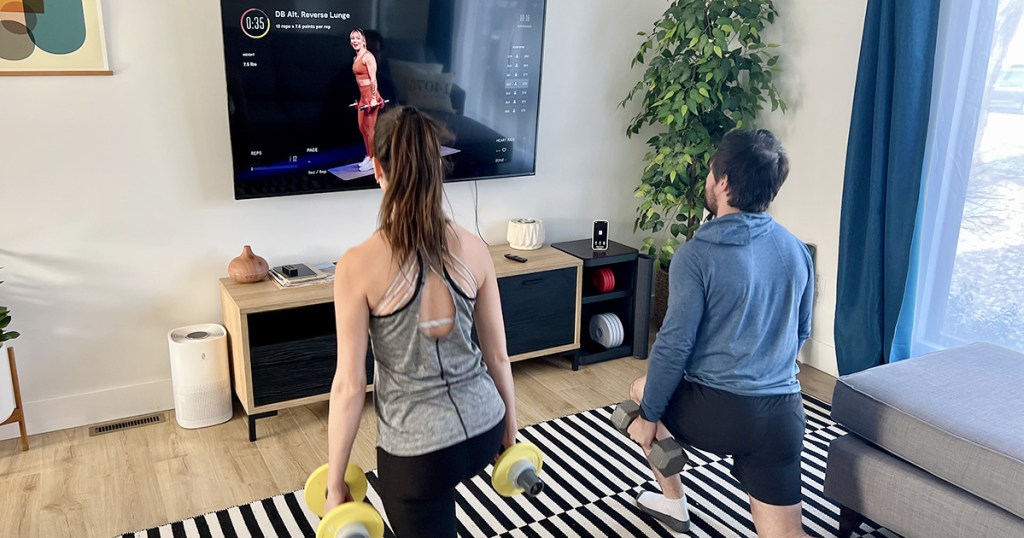 man and woman working out together with tempo move daily habits