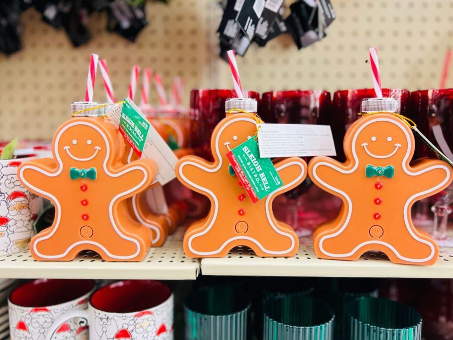 gingerbread men sippers on a store shelf