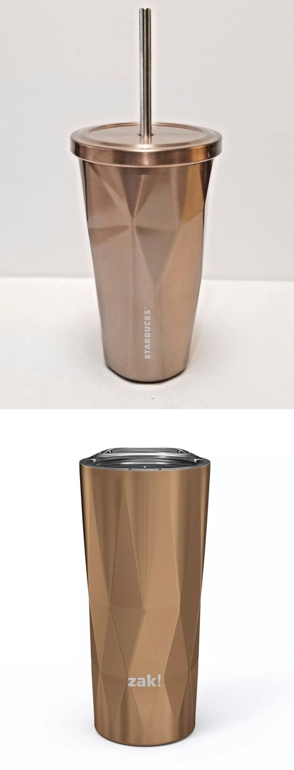 onlineparison of two gold metallic tumblers