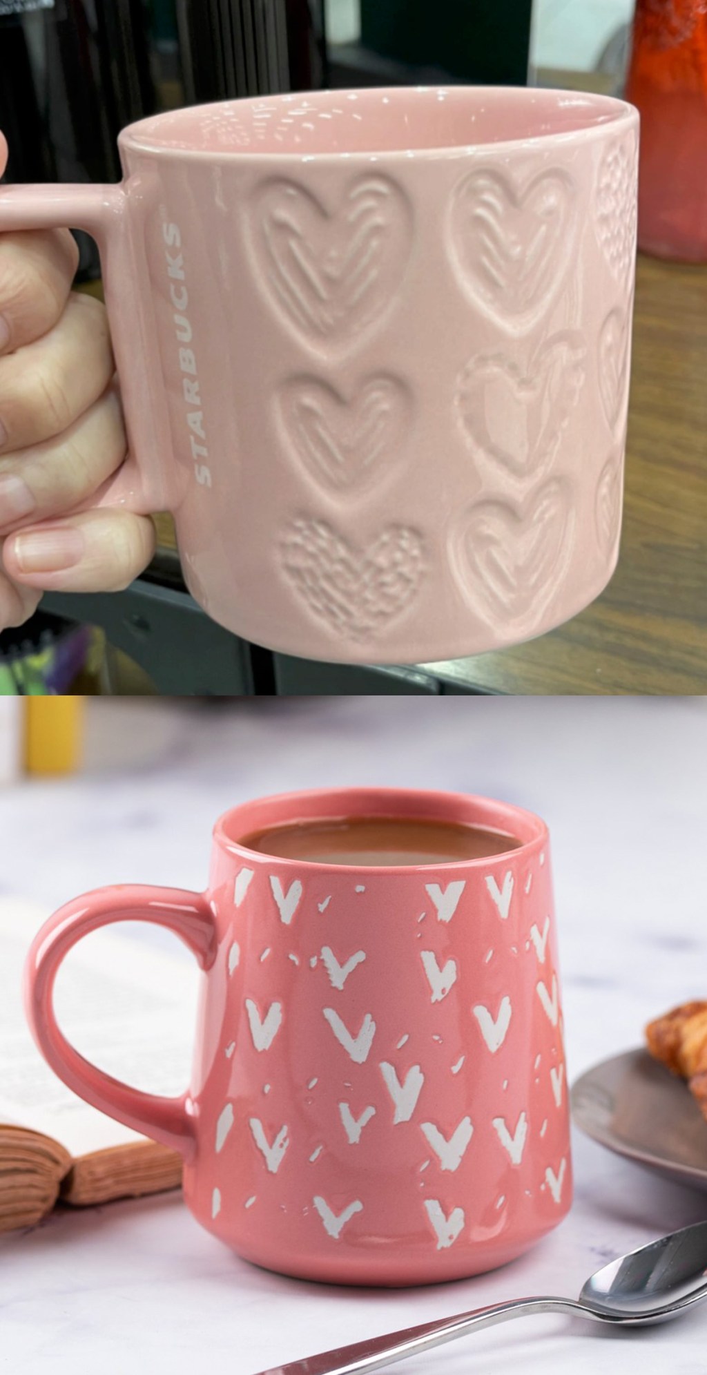 starbucks and walmart valentines day mugs