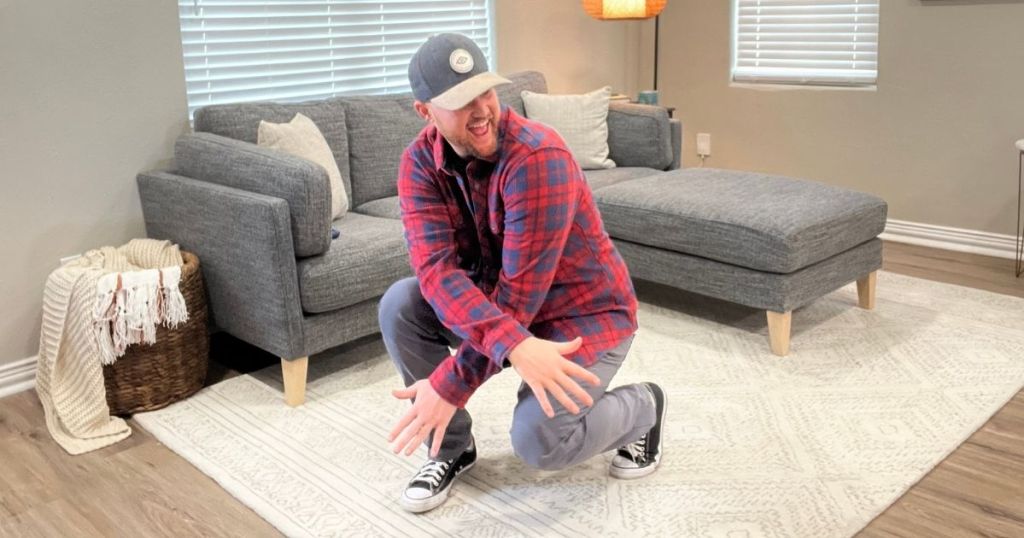 man dancing in living room