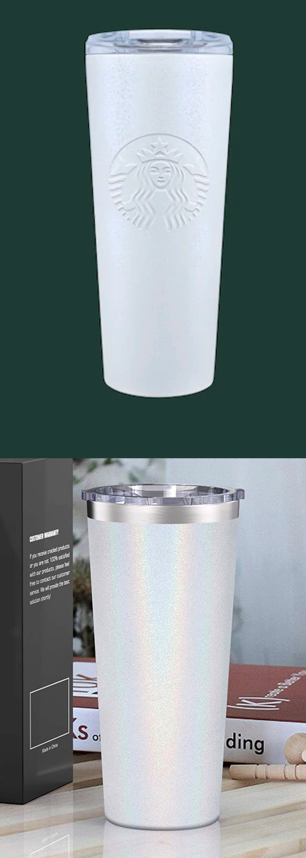 onlineparison between two white glitter coffee mugs