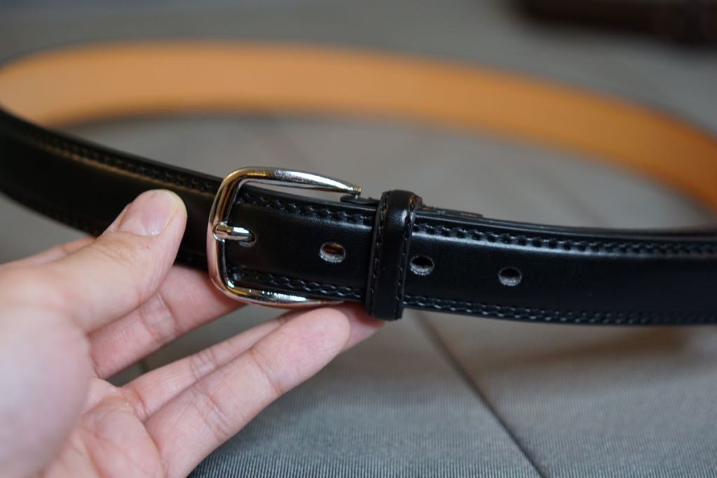 hand holding a Barbados Men's Leather Belt