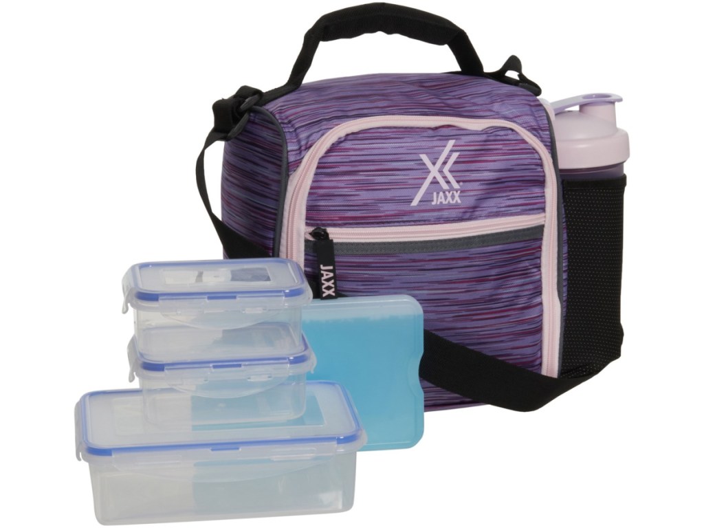 purple lunch tote set