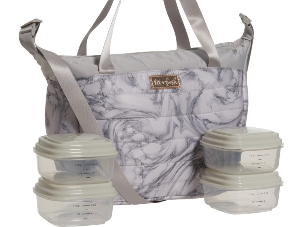 gray marble lung bag set