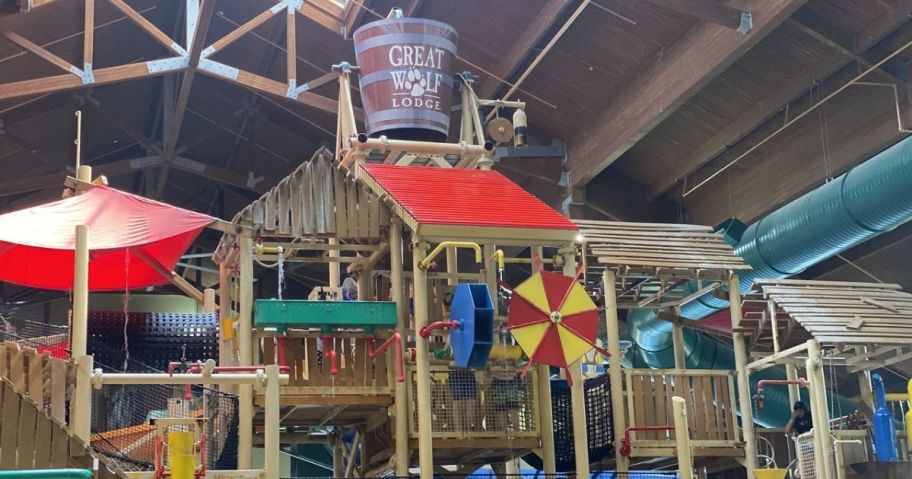 Water play area at a Great Wolf Lodge Indoor Water Park