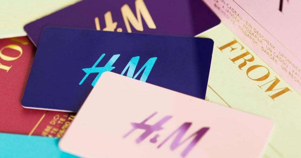 h&m gift cards in pile