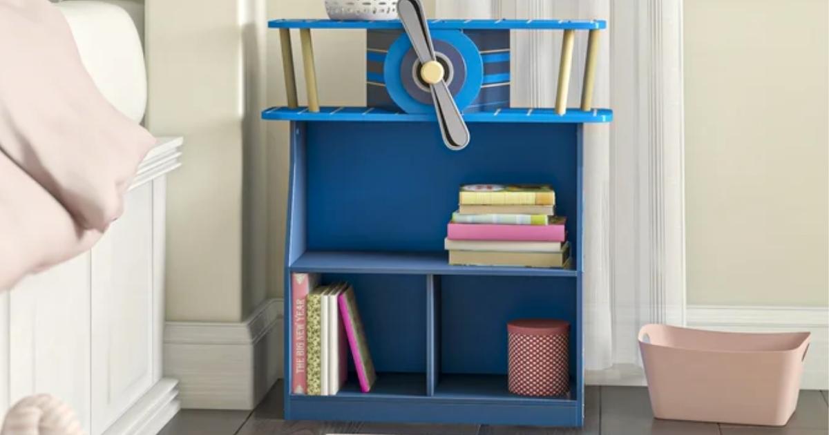 kidkraft airplane bookcase in child's room