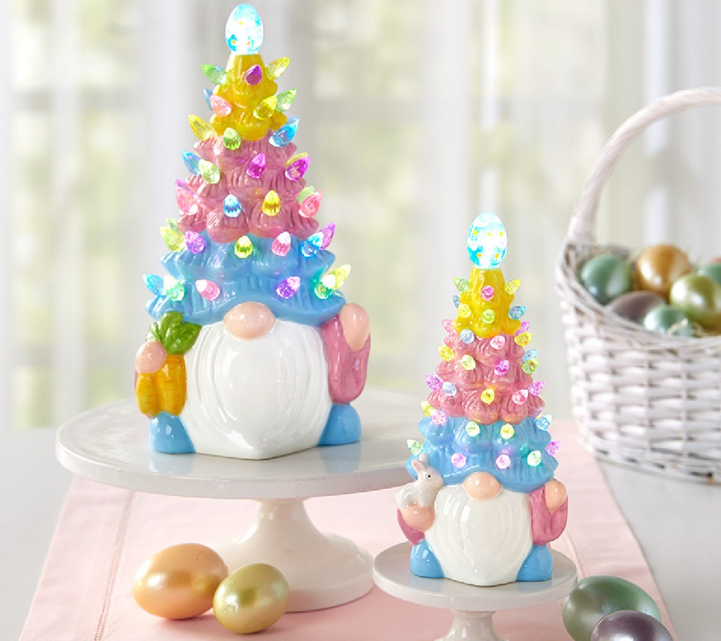 Lighted Easter Retro Gnome Trees