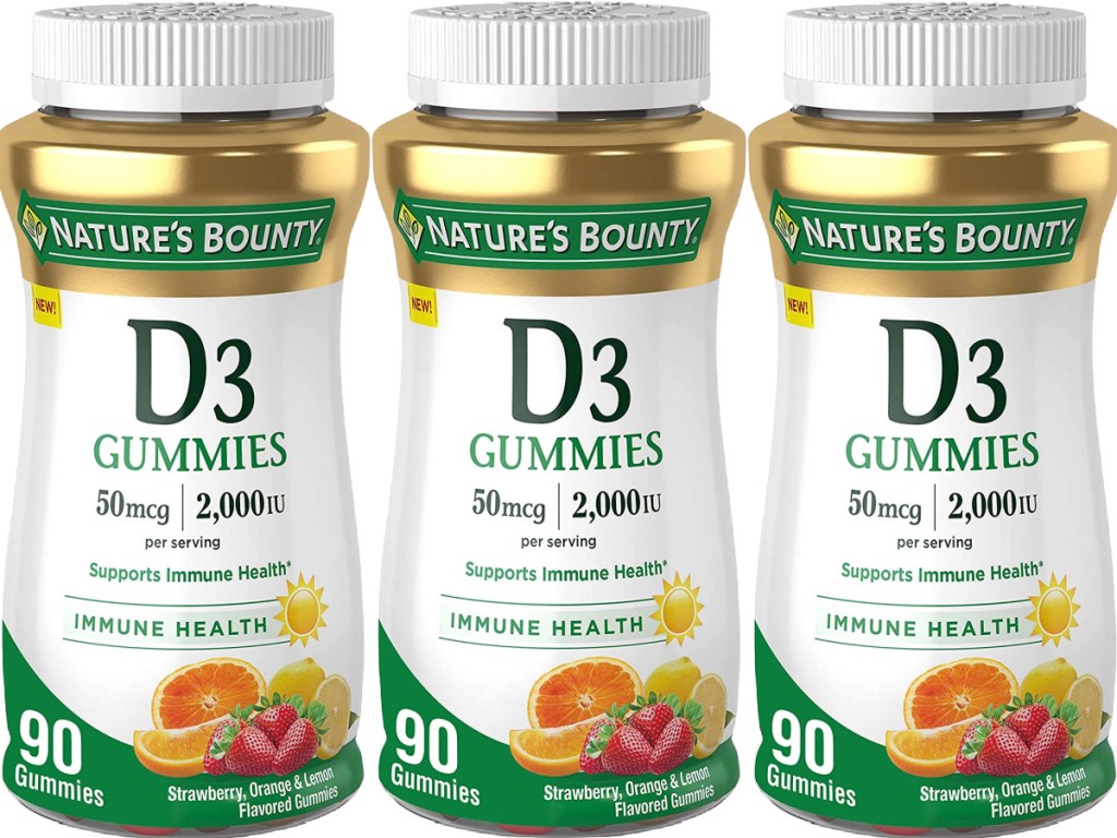 three bottles of vitmain D3 gummies