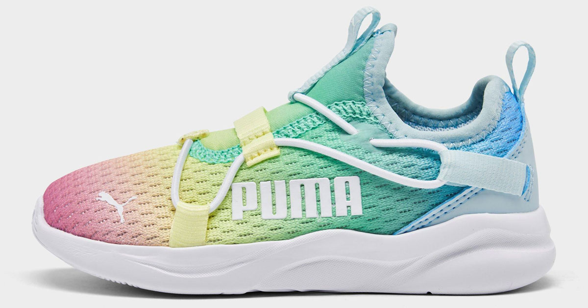 pastel rainbow puma kids toddler shoe