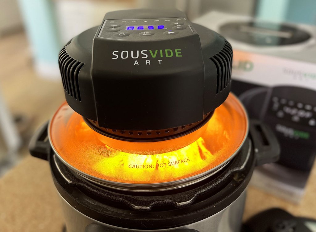 air fryer lid on an instant pot