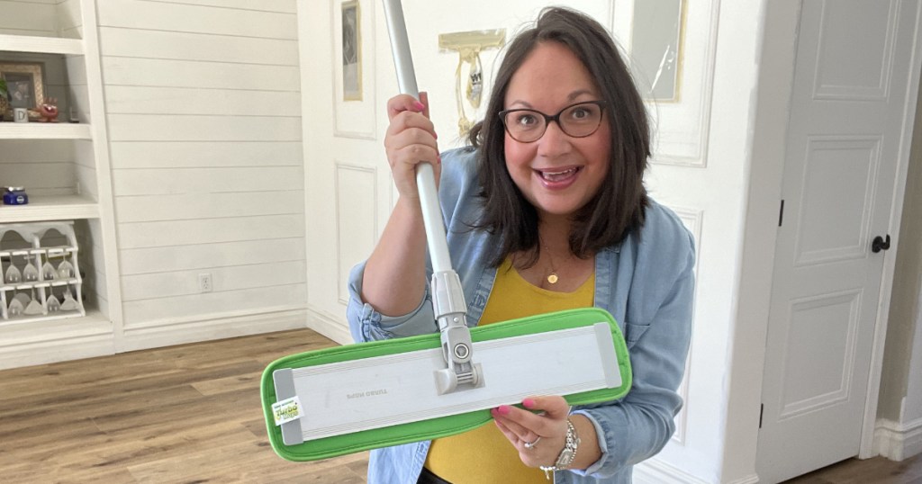 Woman holding Turbo Mop