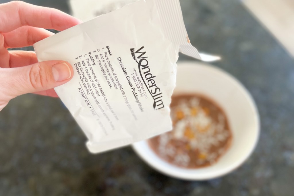 pouring packet into bowl