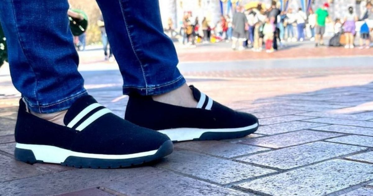 women wearing black and white LifesStride sneakers