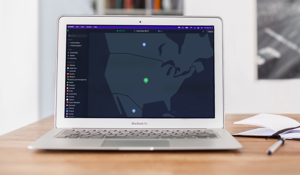 nordvpn on laptop