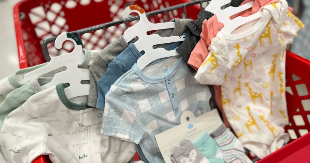 baby clothing in basket 