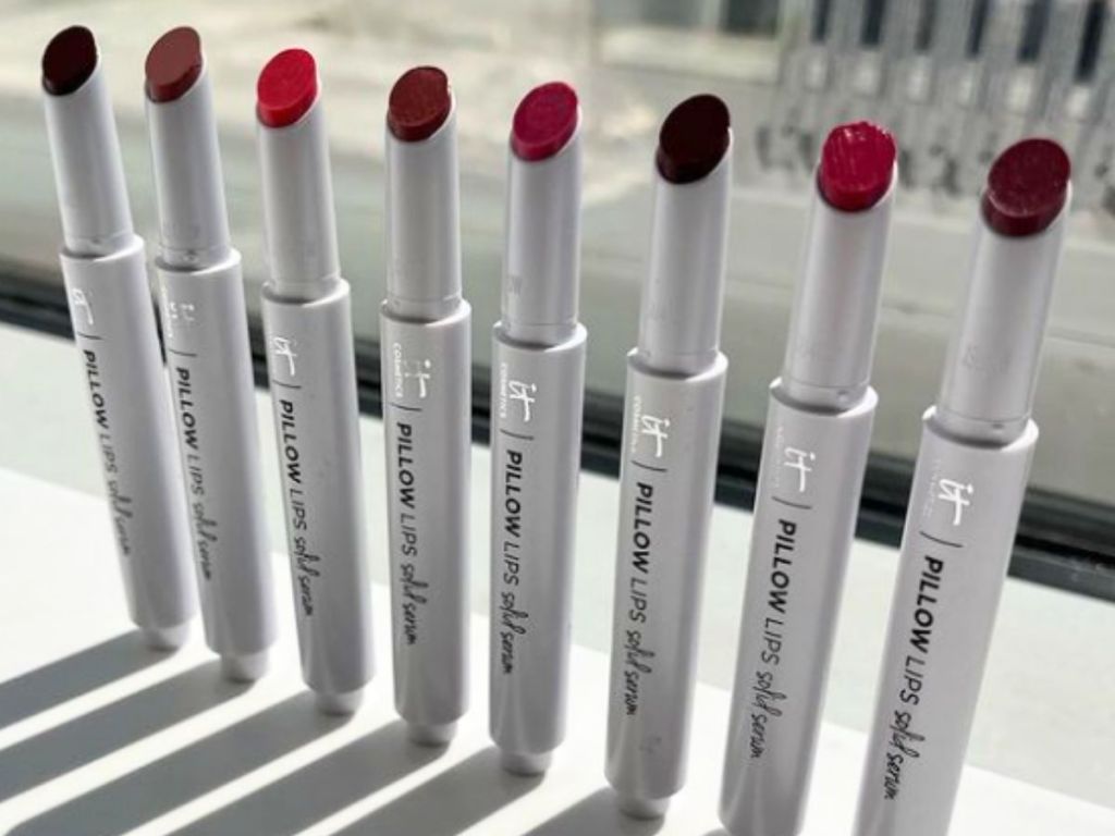 Row of It Cosmetics Pillow Lips Solid Serum Lipsticks