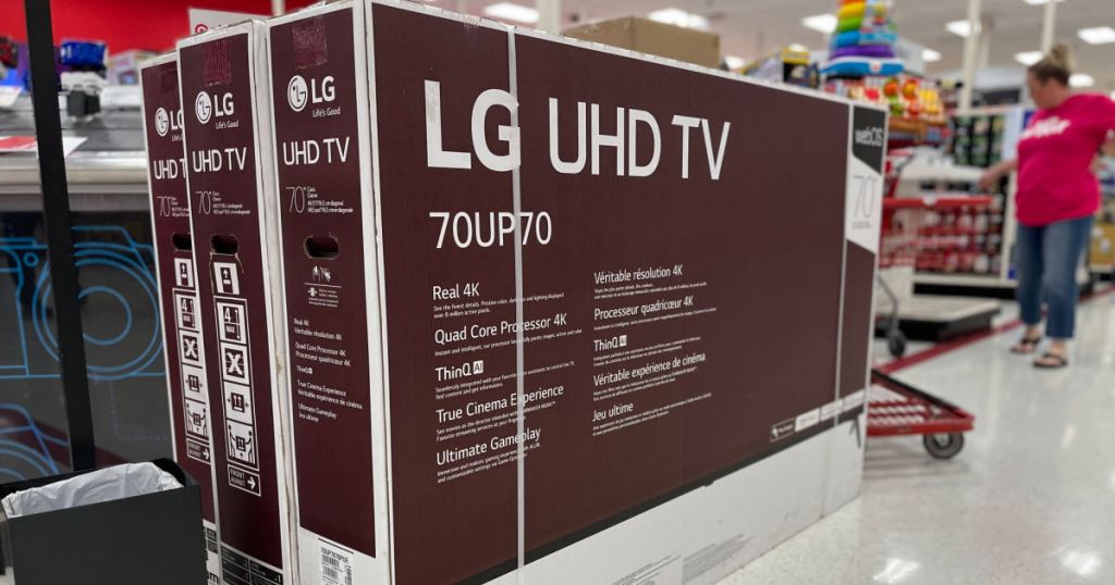 televisions in box at store