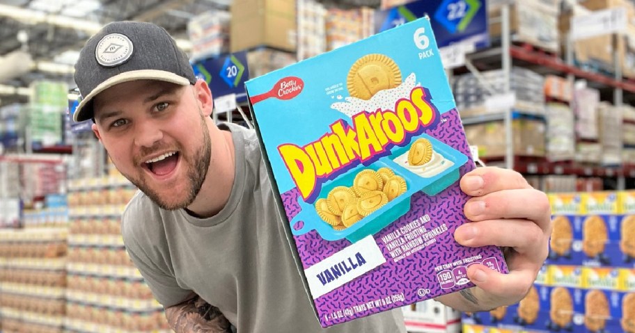 Man holding Dunkaroos Box