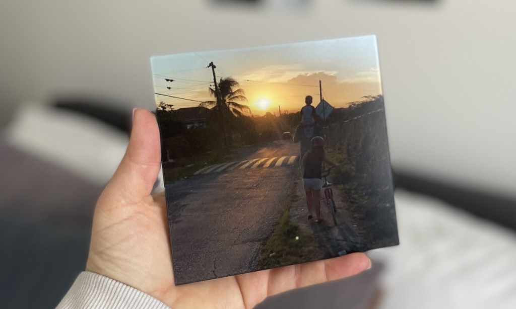 small glass photo print