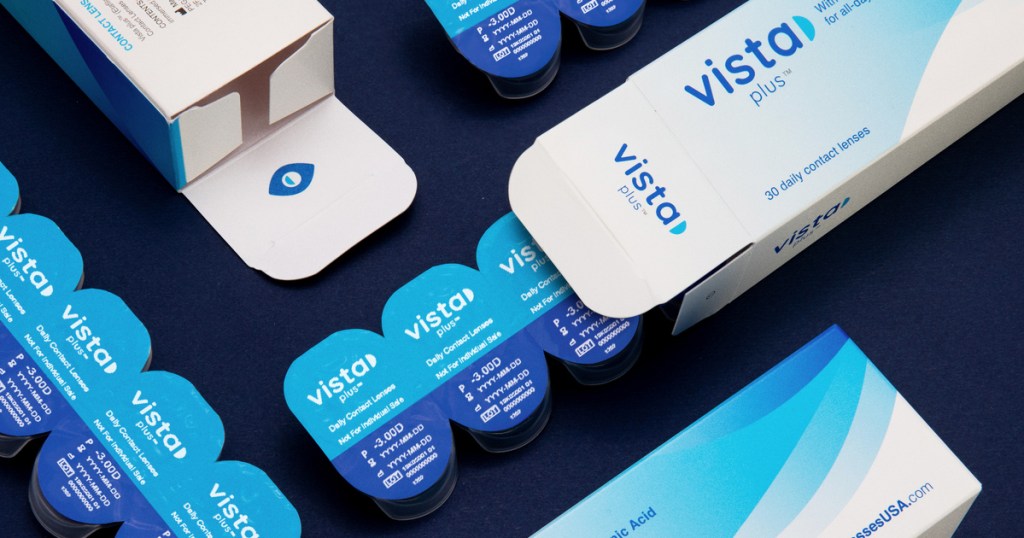 boxes of Vista Plus Contact Lenses