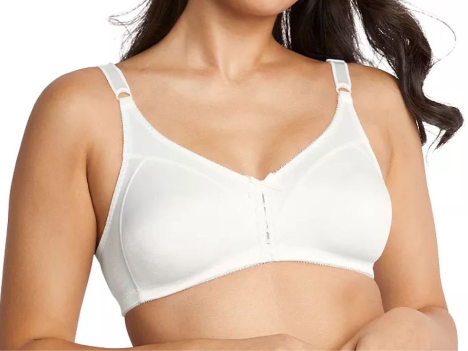 woman wearing a white Bali Bra