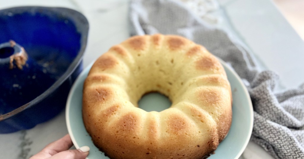 bundt cake after baking