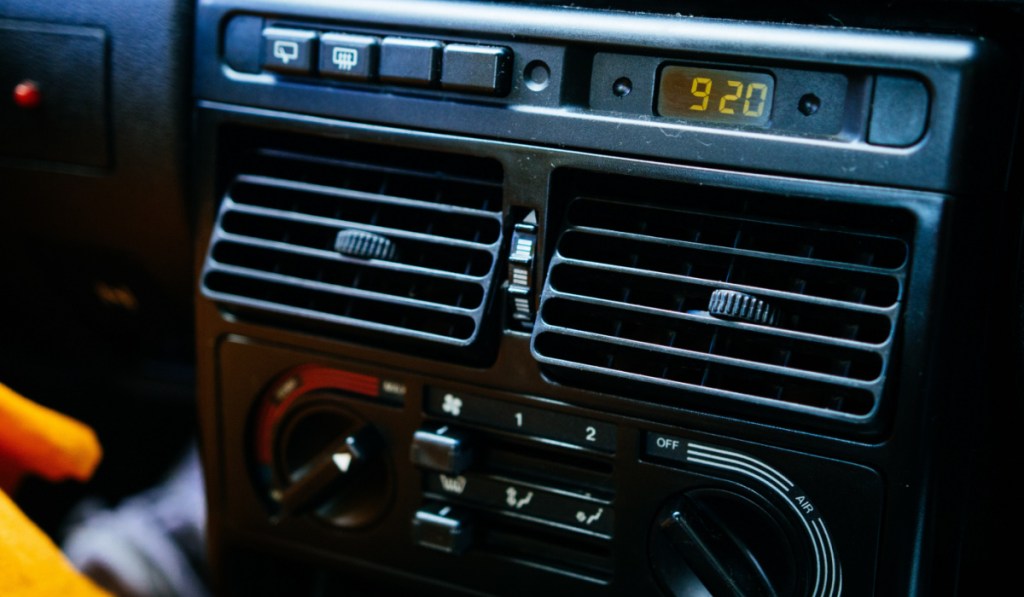 car vents and heater on dashboard