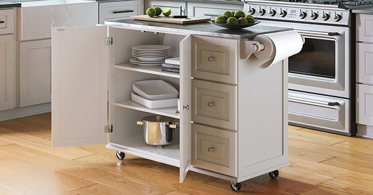 homestyle kitchen cart in kitchen