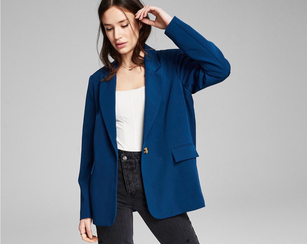 macys oversized womens blazer gibsonlook dupe