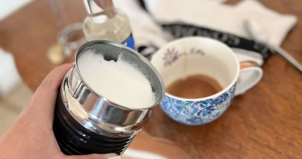 steaming milk for a latte