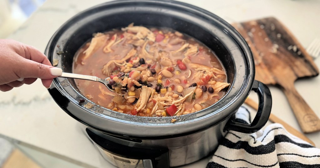 stirring tortilla soup