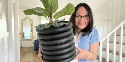 DIY Planter Using Dollar Tree Wreath Floral Rings