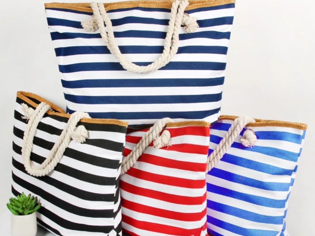 Jumbo Stripe Tote Bags