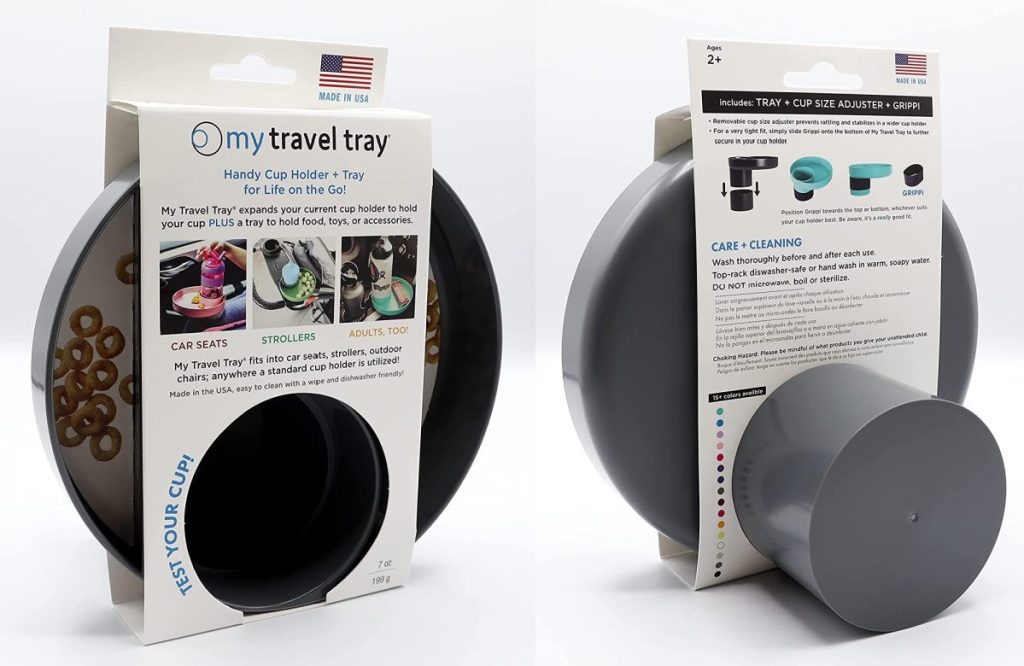 gray travel tray