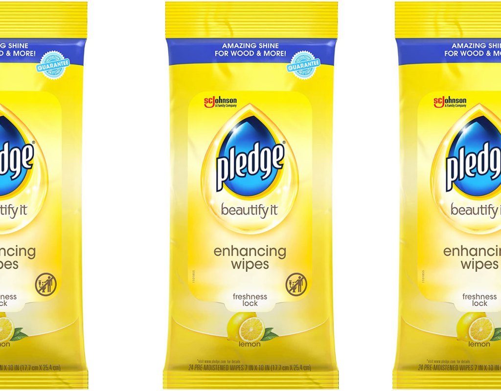 yellow packs of pledge wipes