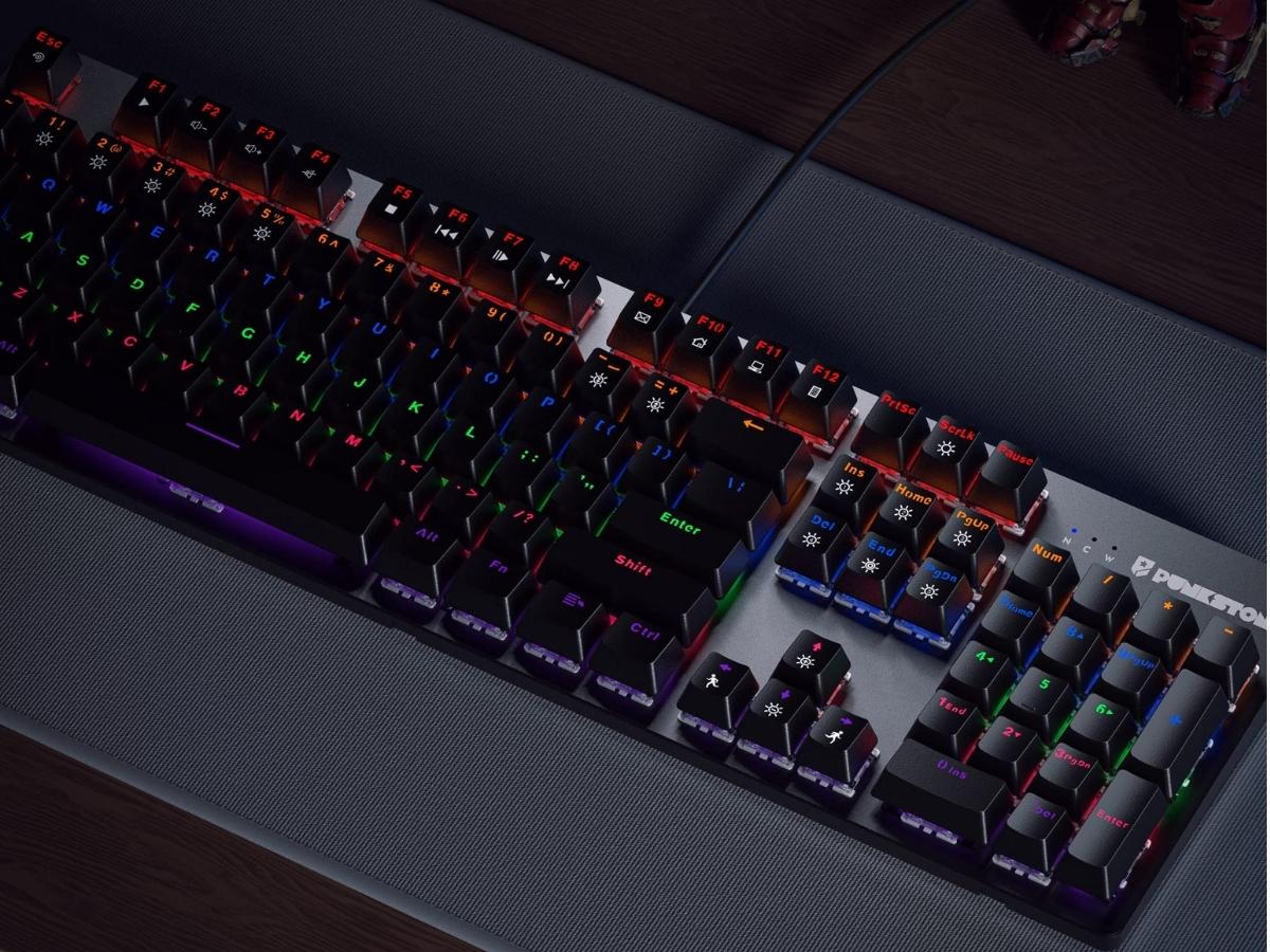 Punkston TK104 Mechanical Gaming Keyboard with RGB Rainbow Lights