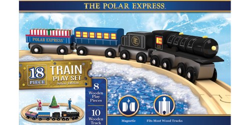 Polar Express 18-Piece Wooden Train Set Only $17.98 on Walmart.online (Regularly $40)