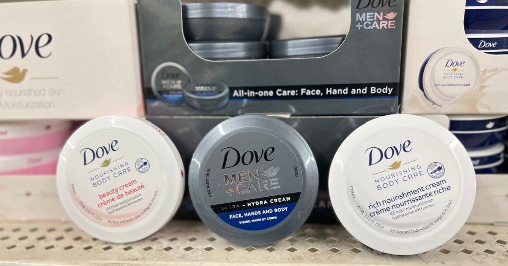 dove moisturizer tins