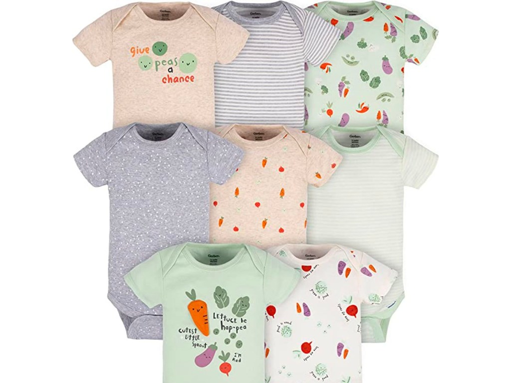 gerber veggies 8 pack onesies