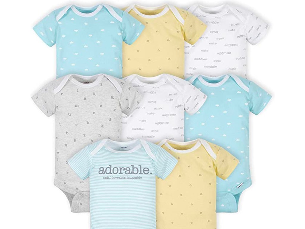 gerber words 8 pack onesies