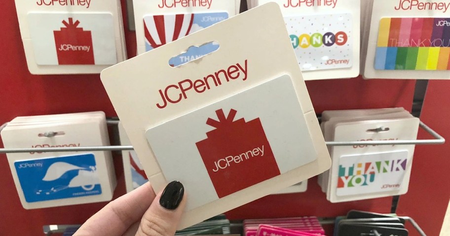 jcpenney gift card in hand in store