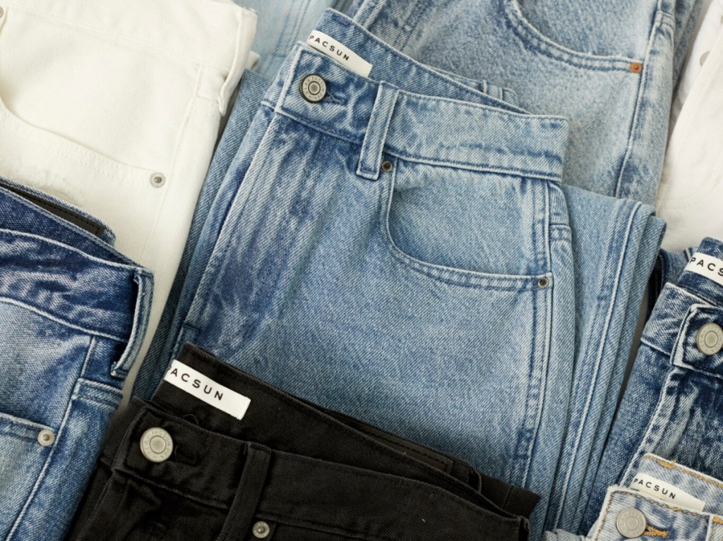 folded Pacsun Jeans