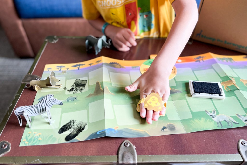 hand stamping on game board