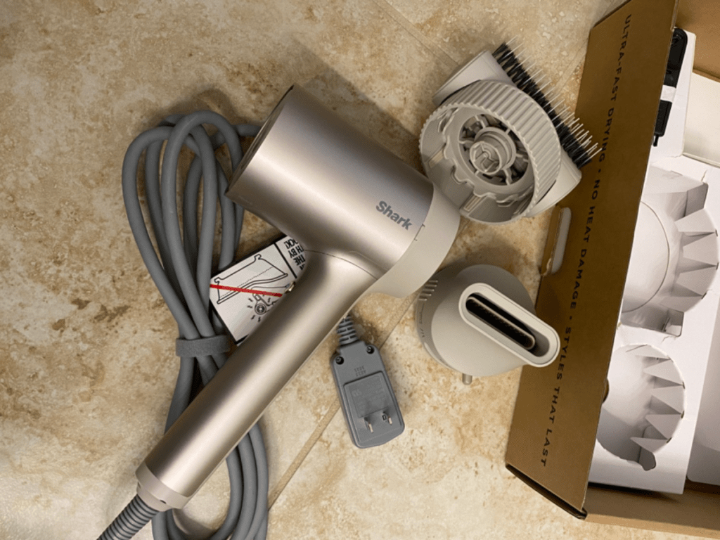 unboxing a Shark hair dryer